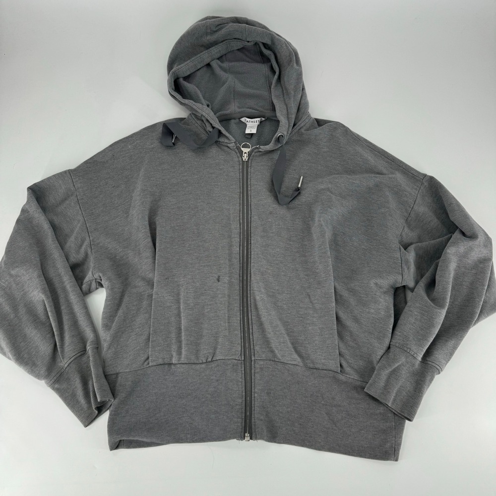 Athleta Gray Full Zip Hoodie Sweatshirt Women's Size L Casual Athleisure